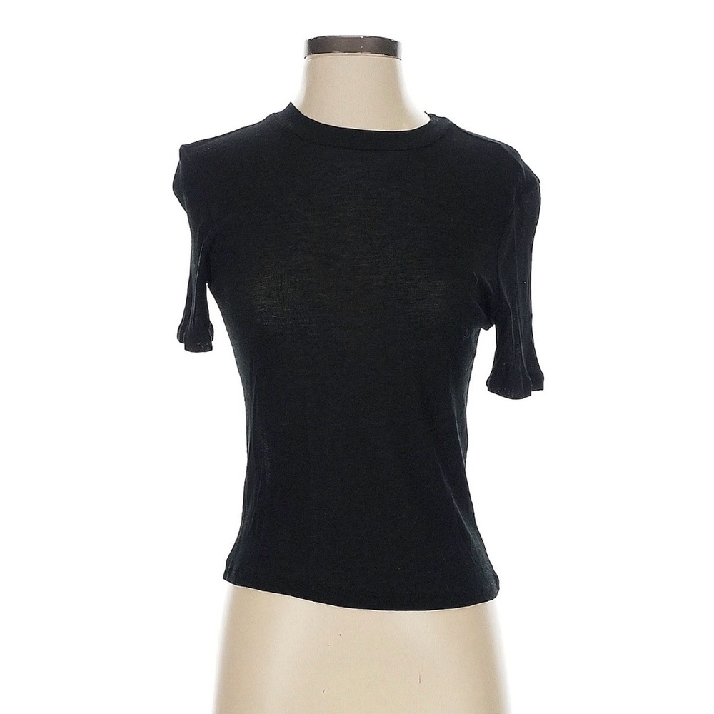 Zara Black Short Sleeve Crewneck Top